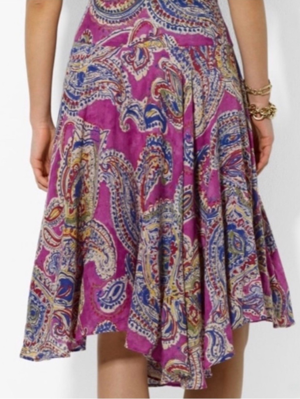 Lauren Ralph Lauren Paisley Asymmetrical Skirt Wmn’s M - Picture 10 of 10